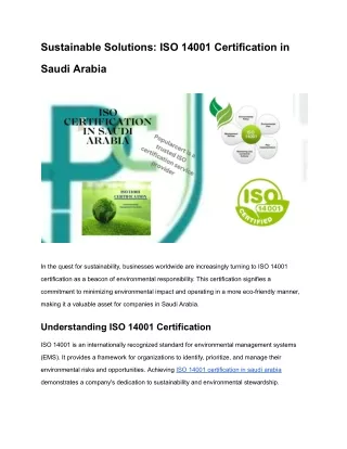 Sustainable Solutions_ ISO 14001 Certification in Saudi Arabia