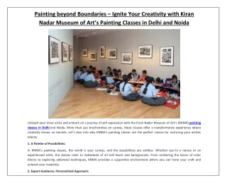 Painting beyond Boundaries – Ignite Your Creativity with Kiran Nadar Museum of Art’s Painting Classes in Delhi and Noida