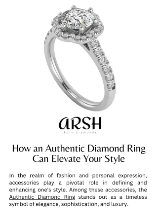 How an Authentic Diamond Ring Can Elevate Your Style