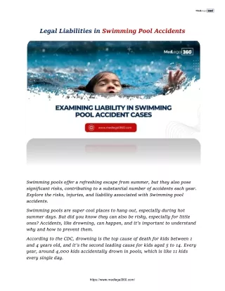 Legal Liabilities in Swimming Pool Accidents