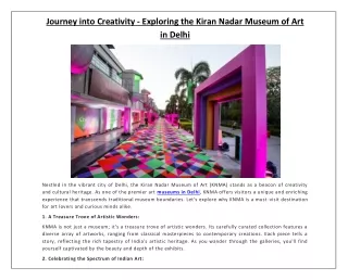 Journey into Creativity - Exploring the Kiran Nadar Museum of Art in Delhi