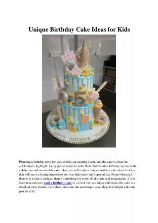Unique Birthday Cake Ideas for Kids