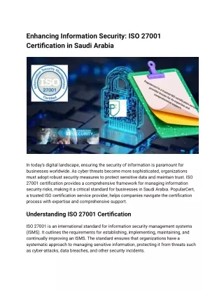 Enhancing Information Security_ ISO 27001 Certification in Saudi Arabia