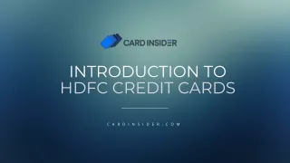 Introduction to HDFC Credit Cards