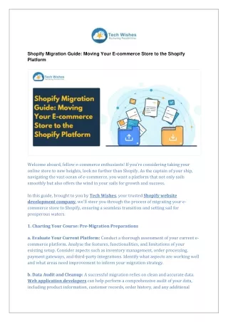 Shopify Migration Guide: Moving Your E-commerce Store to the Shopify Platform