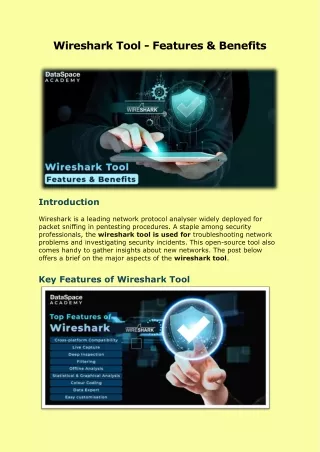 Wireshark Tool - Features & Benefits