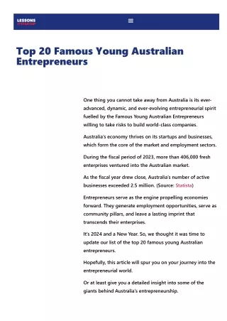 Top 10 australian entrepreneurs