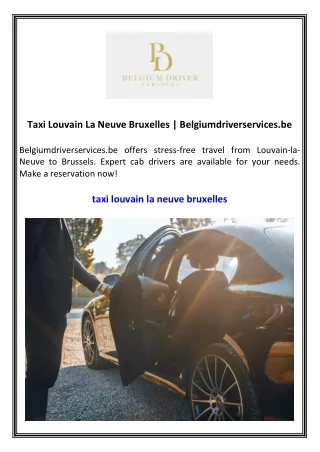 Taxi Louvain La Neuve Bruxelles Belgiumdriverservices.be