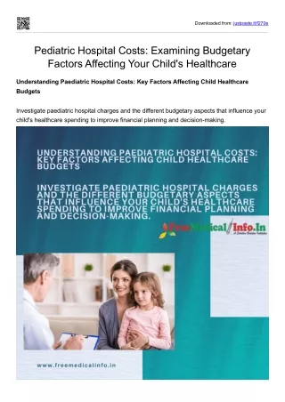 Pediatric Hospital Costs Examining Budgetary Factors Affecting Your Child's Healthcare