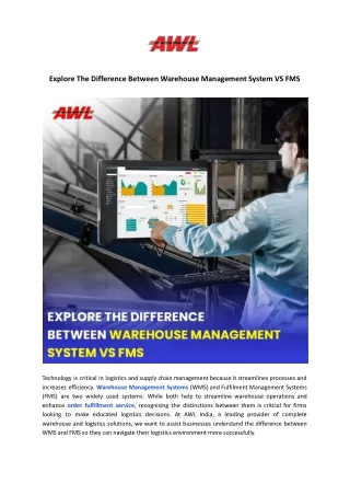 Explore The Difference Between Warehouse Management System VS FMS