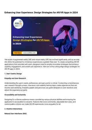 Design Strategies for AR/VR Apps in 2024