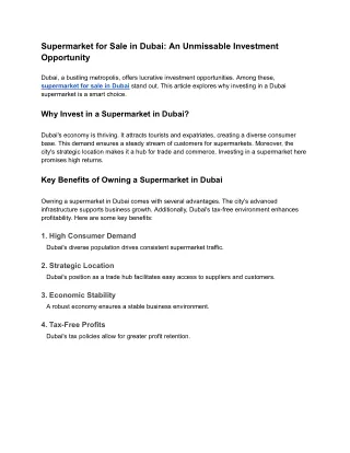 Supermarket for Sale in Dubai_ An Unmissable Investment Opportunity