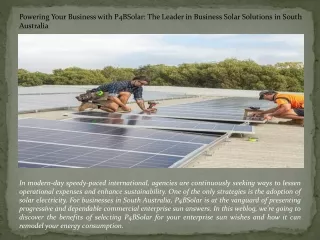 Business Solar South Australia