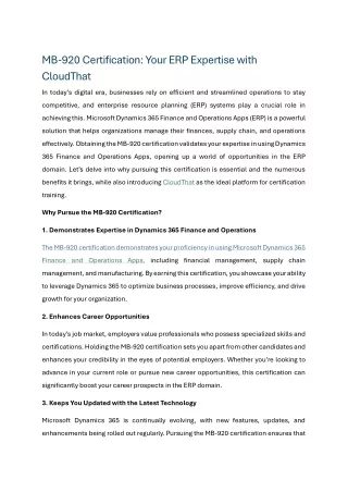 MB-920 Certified: Empowering Your Business with Dynamics 365