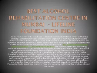 Best Alcohol Rehabilitation Centre In Mumbai  - Lifeline