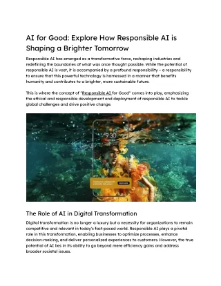 AI for Good_ Explore How Responsible AI is Shaping a Brighter Tomorrow