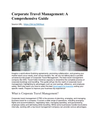 Corporate Travel Management- A Comprehensive Guide