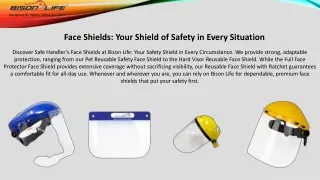 Face Shields Your Shield of Safety in Every Situation