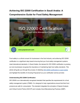 Achieving ISO 22000 Certification in Saudi Arabia_ A Comprehensive Guide for Food Safety Management
