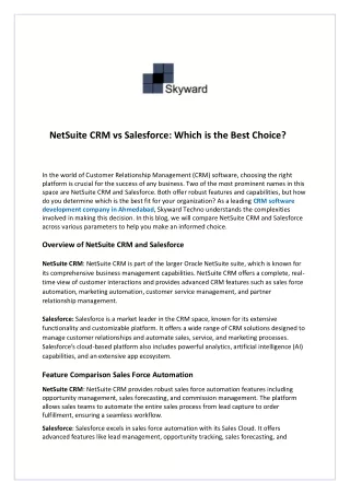 NetSuite CRM vs Salesforce Which is the Best Choice