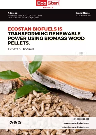 Ecostan Biofuels is transforming renewable power using biomass wood pellets.