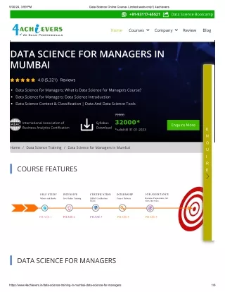 Data science for Managers course in Mumbai