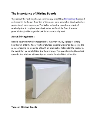 The Importance of Skirting Boards