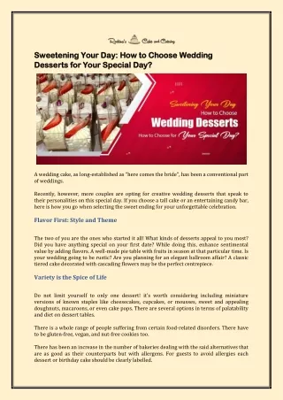 Sweetening Your Day How To Choose Wedding Desserts For Your Special Day