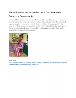 The Evolution of Fashion Models in the USA_ Redefining Beauty and Representation