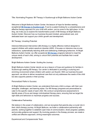 _Illuminating Progress_ IBI Therapy in Scarborough at Bright Balloons Autism Center