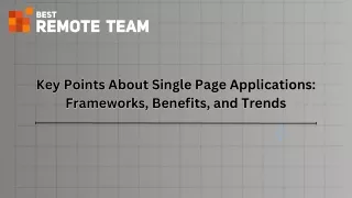 Key Points About Single Page Applications Benefits