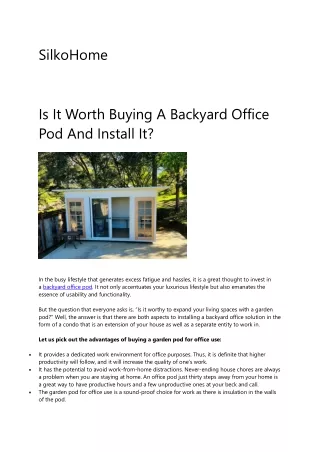 Backyard Office Pod