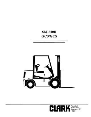 Clark GPS Standard Forklift Service Repair Manual