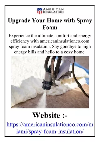 Upgrade Your Home with Spray Foam