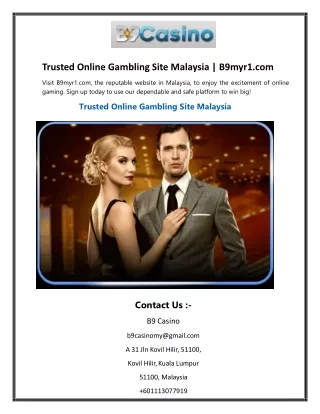 Trusted Online Gambling Site Malaysia  B9myr1