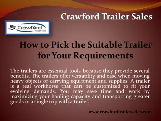 Used dump trailer for sale near me - Crawford Trailer Sales