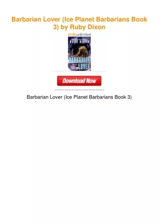 Barbarian Lover (Ice Planet Barbarians Book 3) by Ruby Dixon