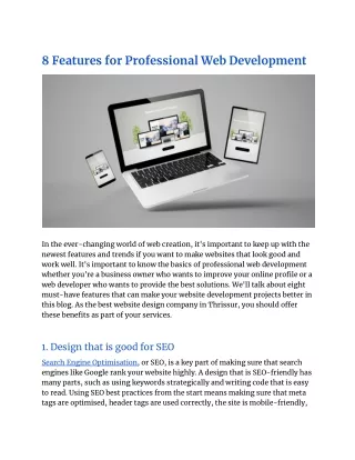 8 Essential Features for Professional Web Development