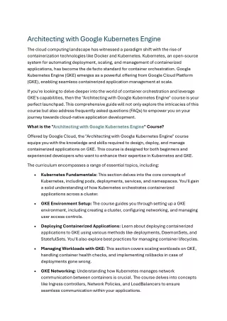 Architecting with Google Kubernetes Engine