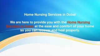 Home Nursing Services in Dubai