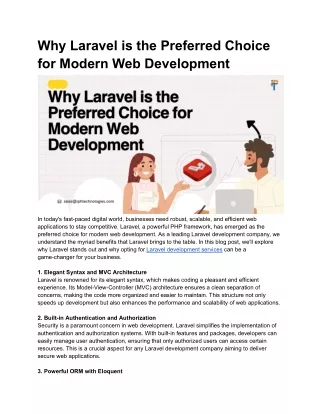 Why Laravel is the Preferred Choice for Modern Web Development