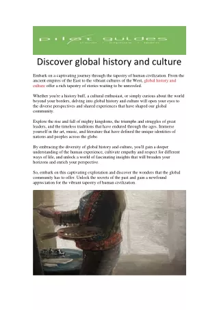 Discover global history and culture