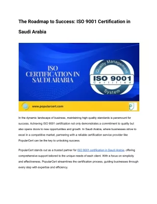The Roadmap to Success_ ISO 9001 Certification in Saudi Arabia