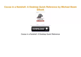 Cocoa in a Nutshell: A Desktop Quick Reference by Michael Beam EBook