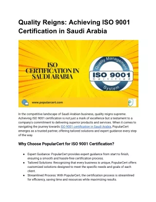 Quality Reigns_ Achieving ISO 9001 Certification in Saudi Arabia (1)