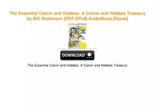 The Essential Calvin and Hobbes: A Calvin and Hobbes Treasury by Bill Watterson Book PDF