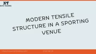 Modern tensile structure in a sporting venue