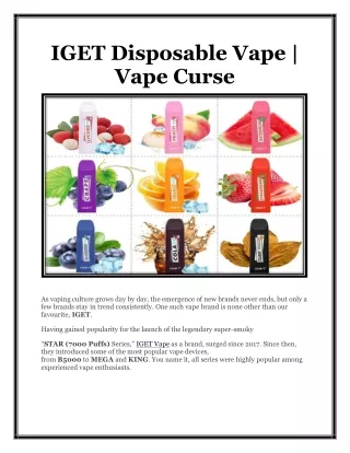 IGET Disposable Vape | Vape Curse