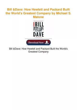 PDF_? Bill & Dave: How Hewlett and Packard Built the World's Greatest Company