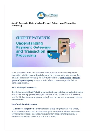 Shopify Payments: Understanding Payment Gateways and Transaction Processing